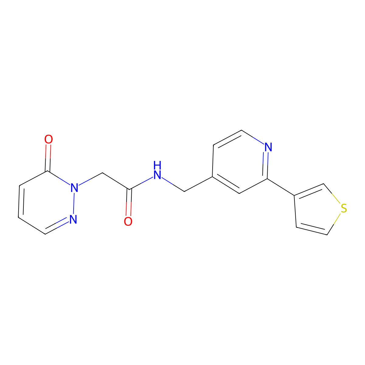 2-(6-oxopyridazin-1(6H)-yl)-N-((2-(thiophen-3-yl)pyridin-4-yl)methyl)acetamide molecular structure, CAS 2034396-46-6