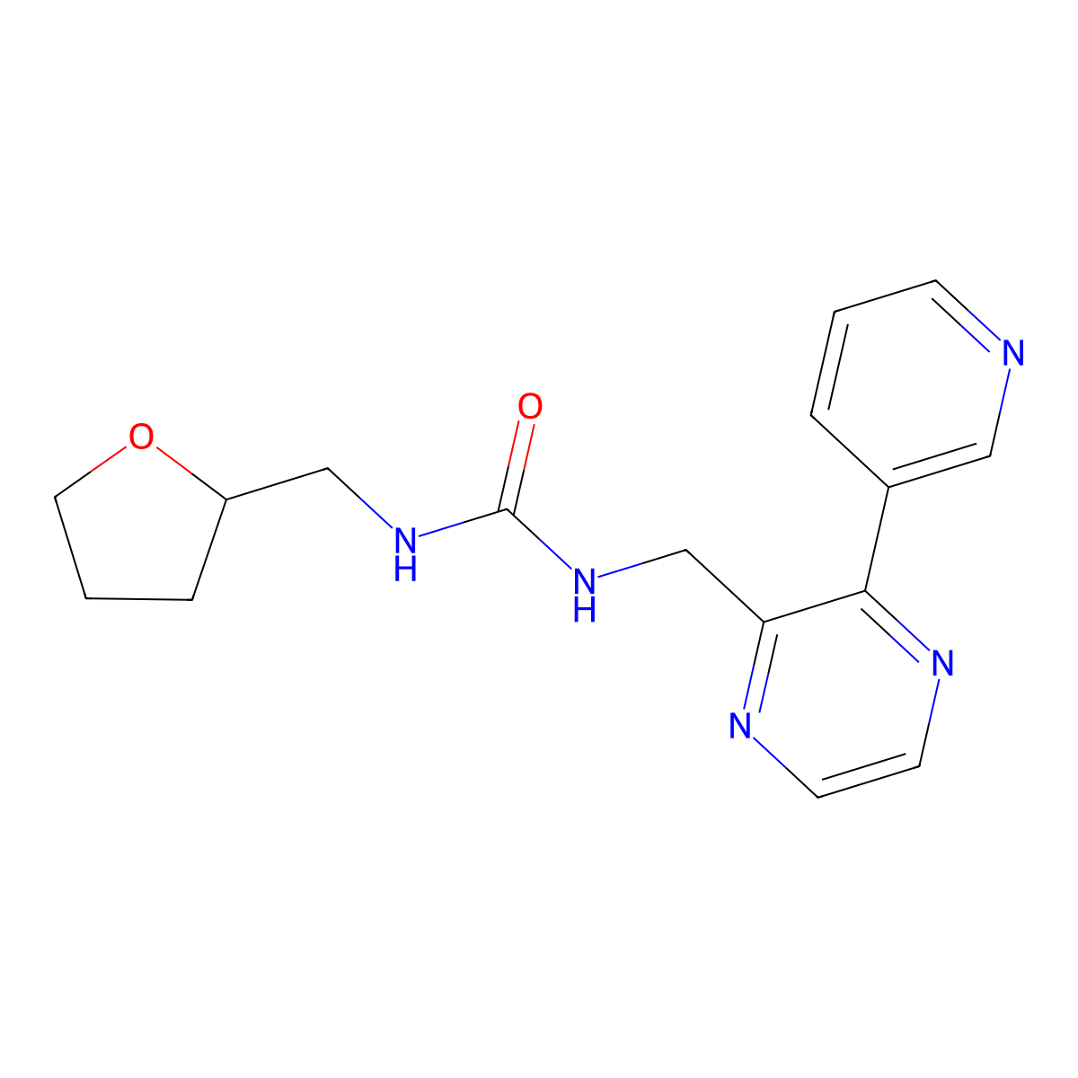 1-((3-(Pyridin-3-yl)pyrazin-2-yl)methyl)-3-((tetrahydrofuran-2-yl)methyl)urea molecular structure, CAS 2034396-49-9