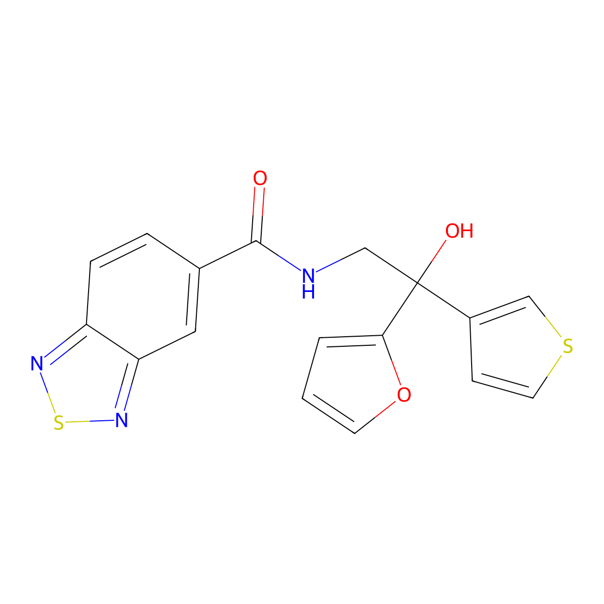 N-(2-(furan-2-yl)-2-hydroxy-2-(thiophen-3-yl)ethyl)benzo[c][1,2,5]thiadiazole-5-carboxamide molecular structure, CAS 2034396-71-7