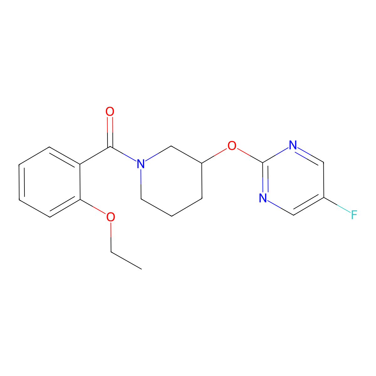 (2-Ethoxyphenyl)(3-((5-fluoropyrimidin-2-yl)oxy)piperidin-1-yl)methanone molecular structure, CAS 2034396-76-2