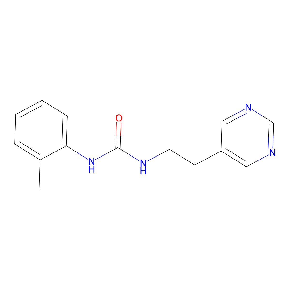 1-(2-(Pyrimidin-5-yl)ethyl)-3-(o-tolyl)urea molecular structure, CAS 2034396-78-4