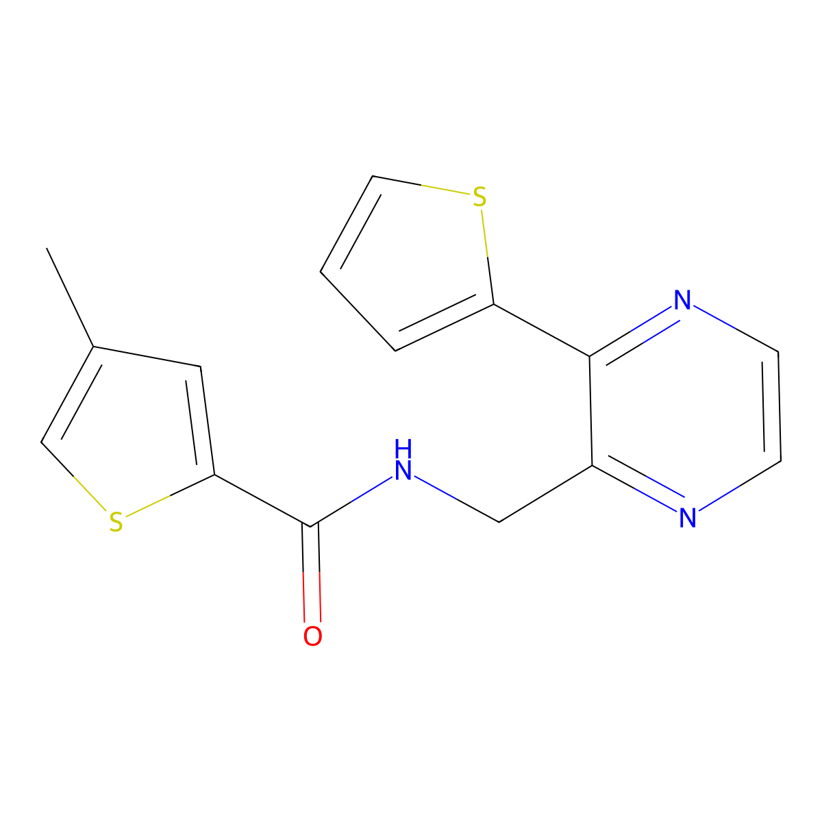 4-methyl-N-{[3-(thiophen-2-yl)pyrazin-2-yl]methyl}thiophene-2-carboxamide molecular structure, CAS 2034396-81-9