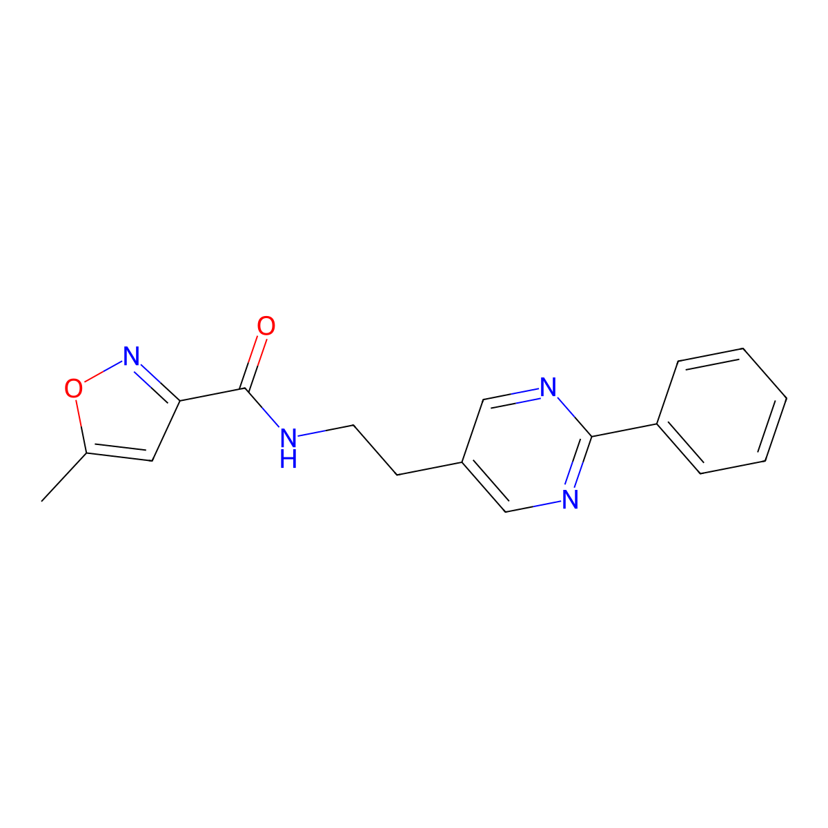 5-methyl-N-(2-(2-phenylpyrimidin-5-yl)ethyl)isoxazole-3-carboxamide molecular structure, CAS 2034397-07-2