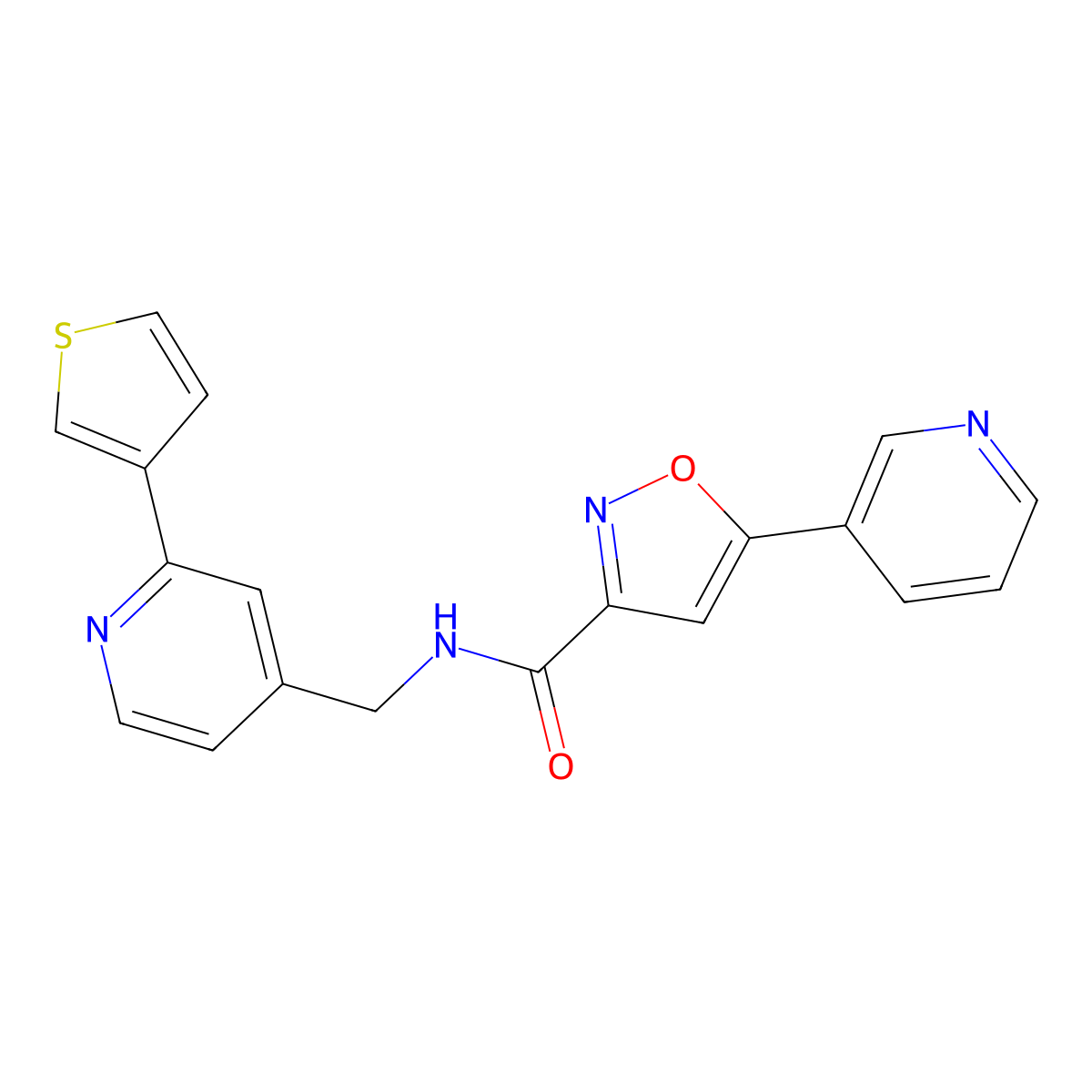 5-(pyridin-3-yl)-N-((2-(thiophen-3-yl)pyridin-4-yl)methyl)isoxazole-3-carboxamide molecular structure, CAS 2034397-20-9