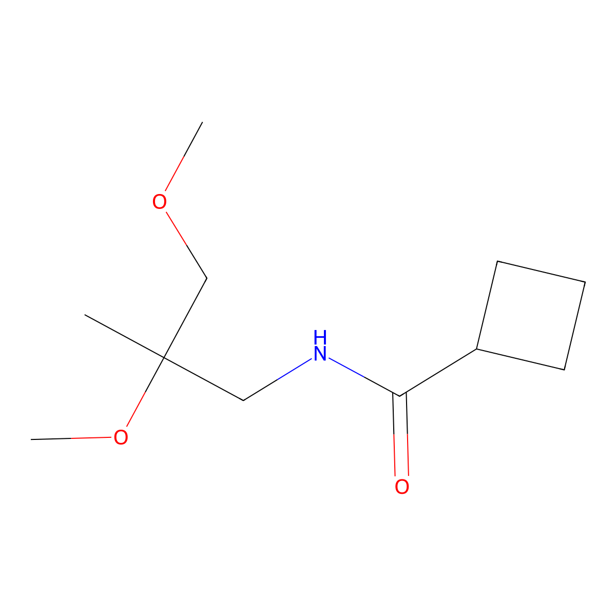 N-(2,3-dimethoxy-2-methylpropyl)cyclobutanecarboxamide molecular structure, CAS 2034397-32-3