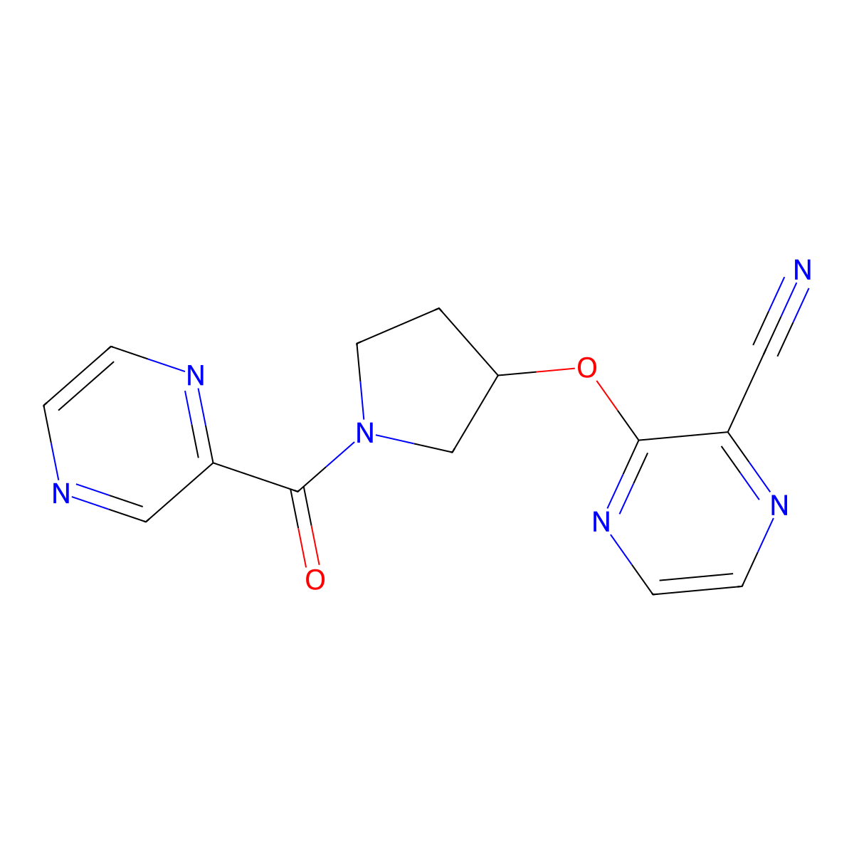 3-{[1-(Pyrazine-2-carbonyl)pyrrolidin-3-yl]oxy}pyrazine-2-carbonitrile molecular structure, CAS 2034397-38-9