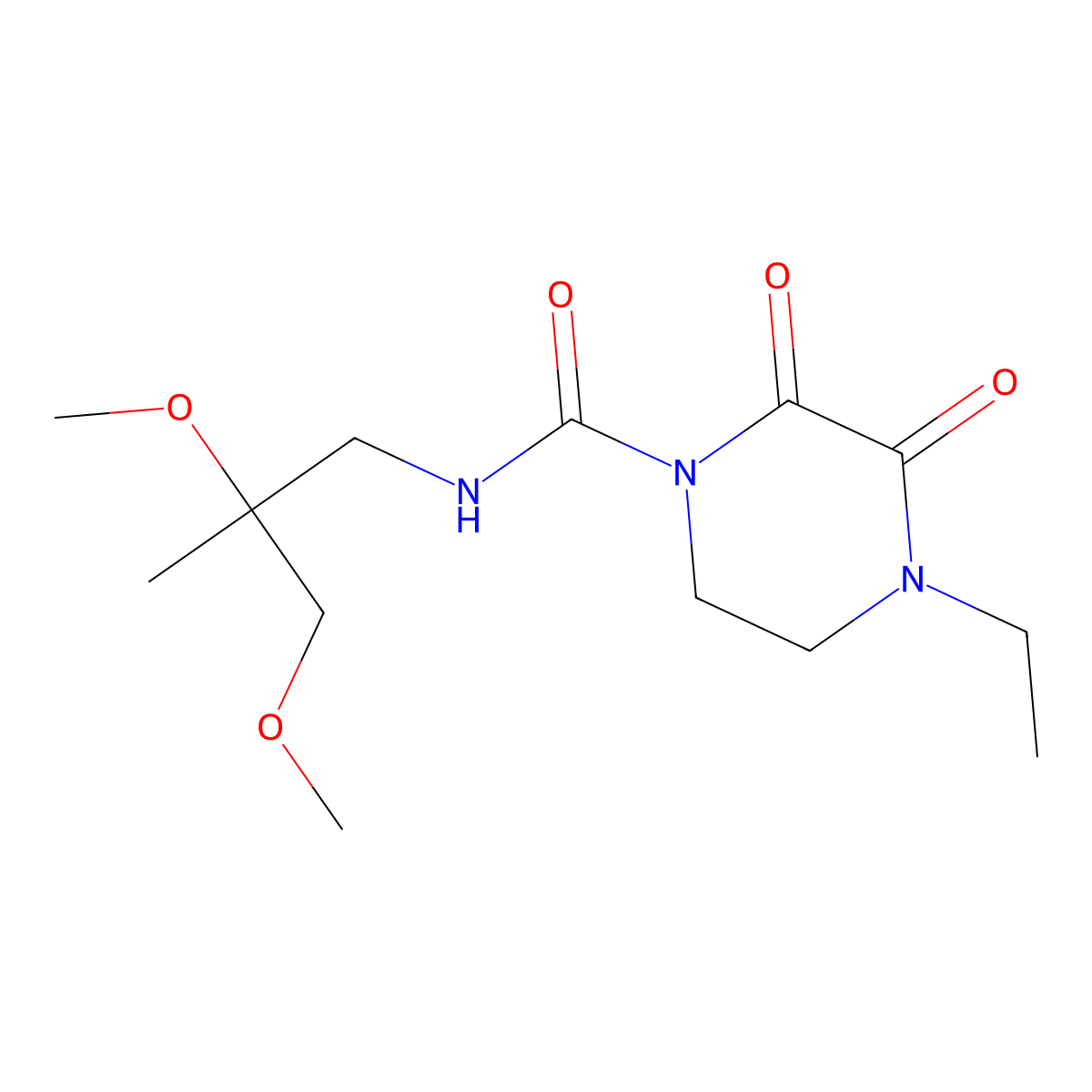 N-(2,3-dimethoxy-2-methylpropyl)-4-ethyl-2,3-dioxopiperazine-1-carboxamide molecular structure, CAS 2034397-41-4