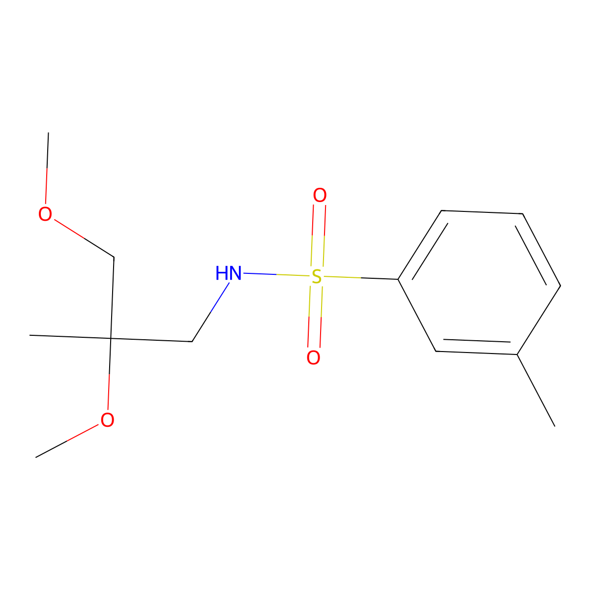 N-(2,3-dimethoxy-2-methylpropyl)-3-methylbenzene-1-sulfonamide molecular structure, CAS 2034397-47-0