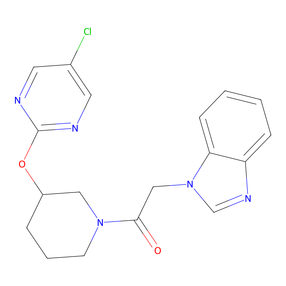 2-(1H-benzo[d]imidazol-1-yl)-1-(3-((5-chloropyrimidin-2-yl)oxy)piperidin-1-yl)ethanone molecular structure, CAS 2034397-55-0