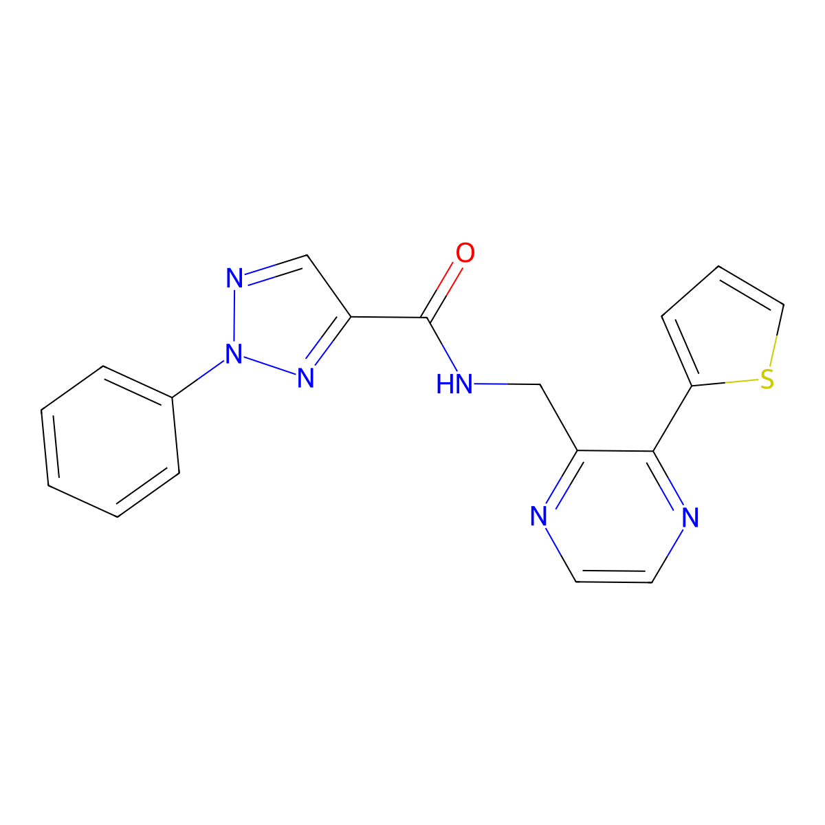 2-phenyl-N-{[3-(thiophen-2-yl)pyrazin-2-yl]methyl}-2H-1,2,3-triazole-4-carboxamide molecular structure, CAS 2034397-58-3