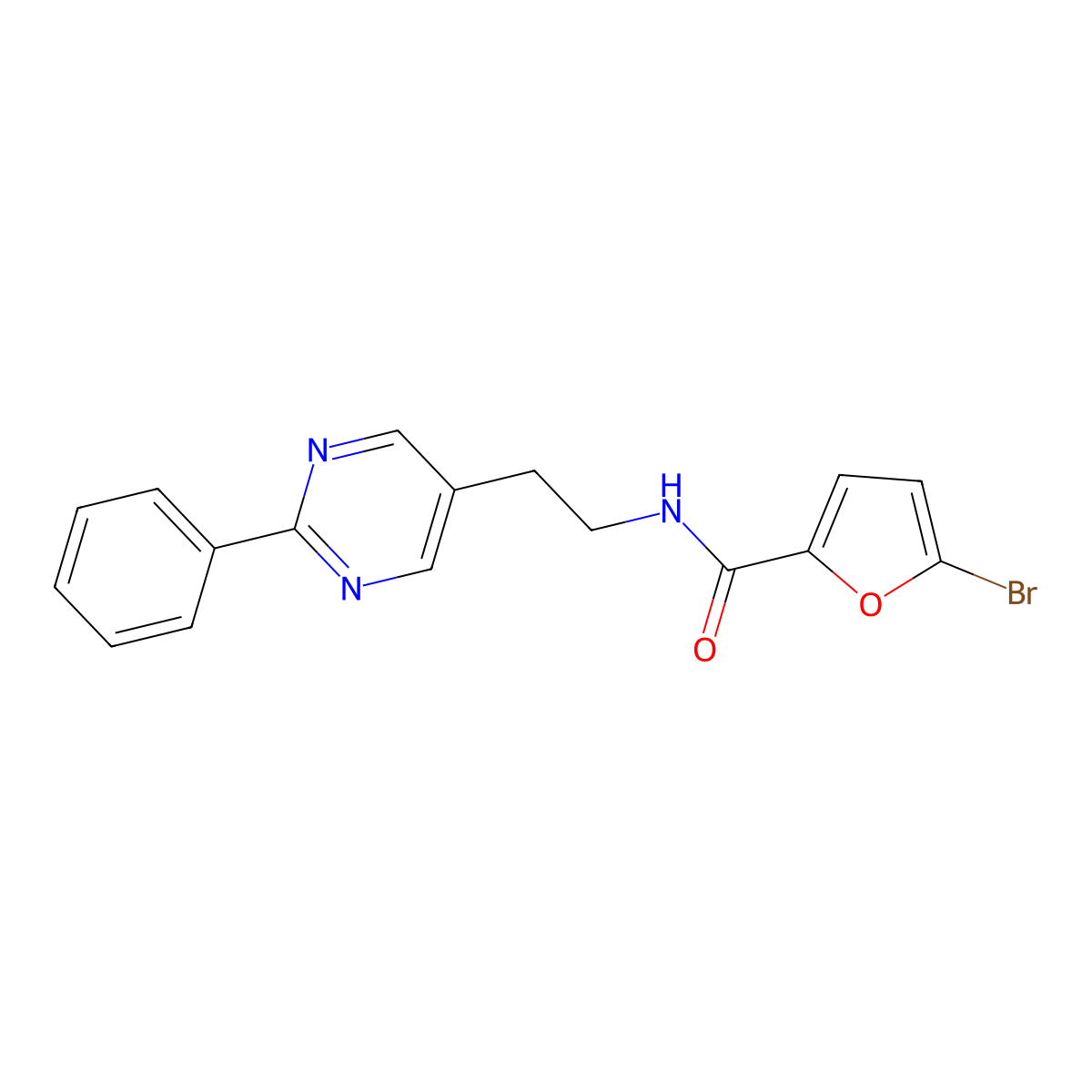 5-bromo-N-[2-(2-phenylpyrimidin-5-yl)ethyl]furan-2-carboxamide molecular structure, CAS 2034397-60-7