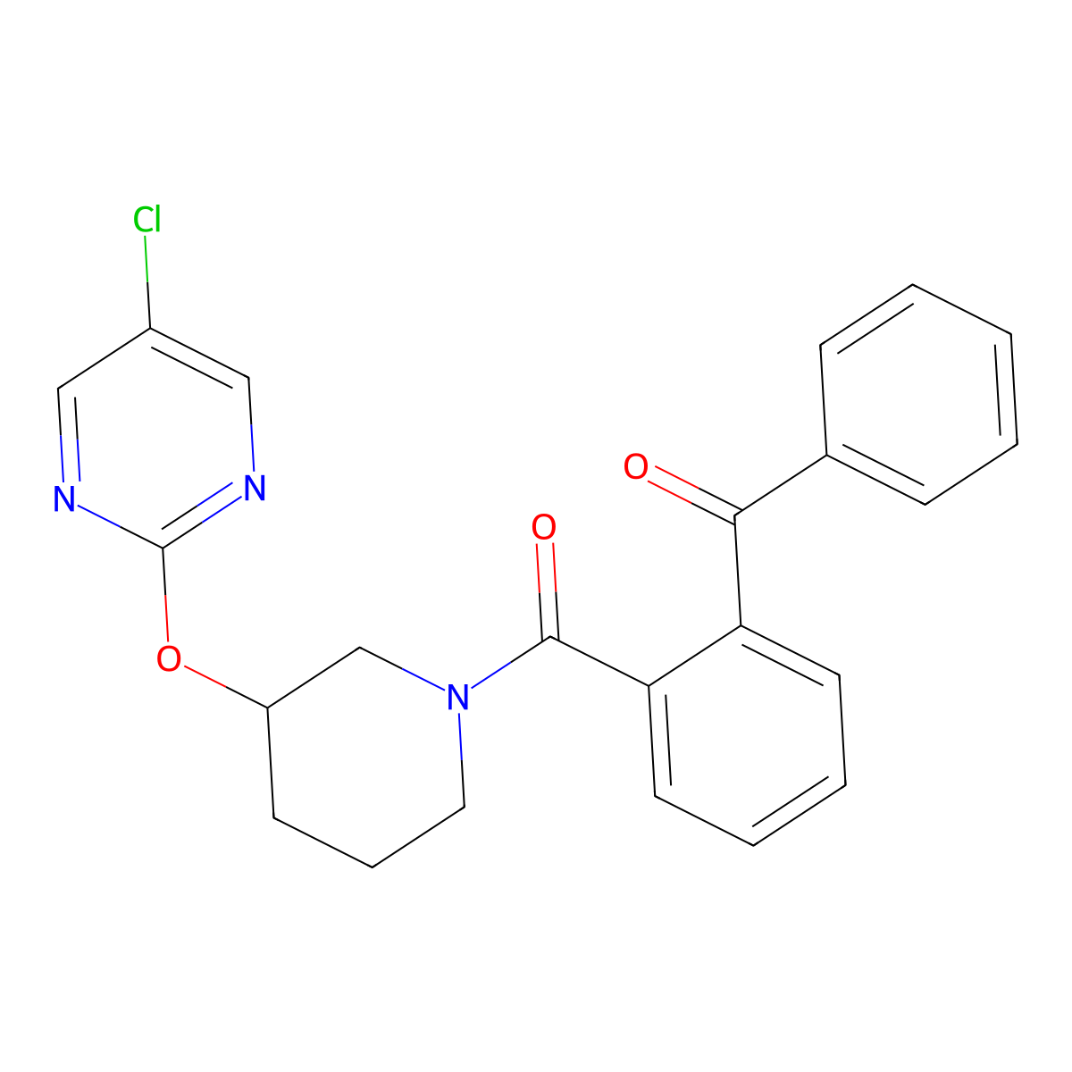 (2-Benzoylphenyl)(3-((5-chloropyrimidin-2-yl)oxy)piperidin-1-yl)methanone molecular structure, CAS 2034397-74-3