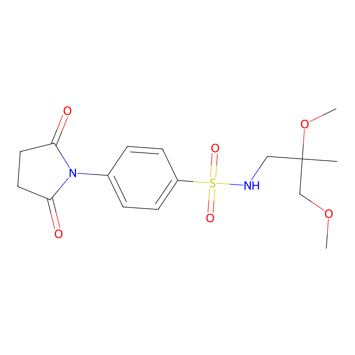 N-(2,3-dimethoxy-2-methylpropyl)-4-(2,5-dioxopyrrolidin-1-yl)benzene-1-sulfonamide molecular structure, CAS 2034397-79-8
