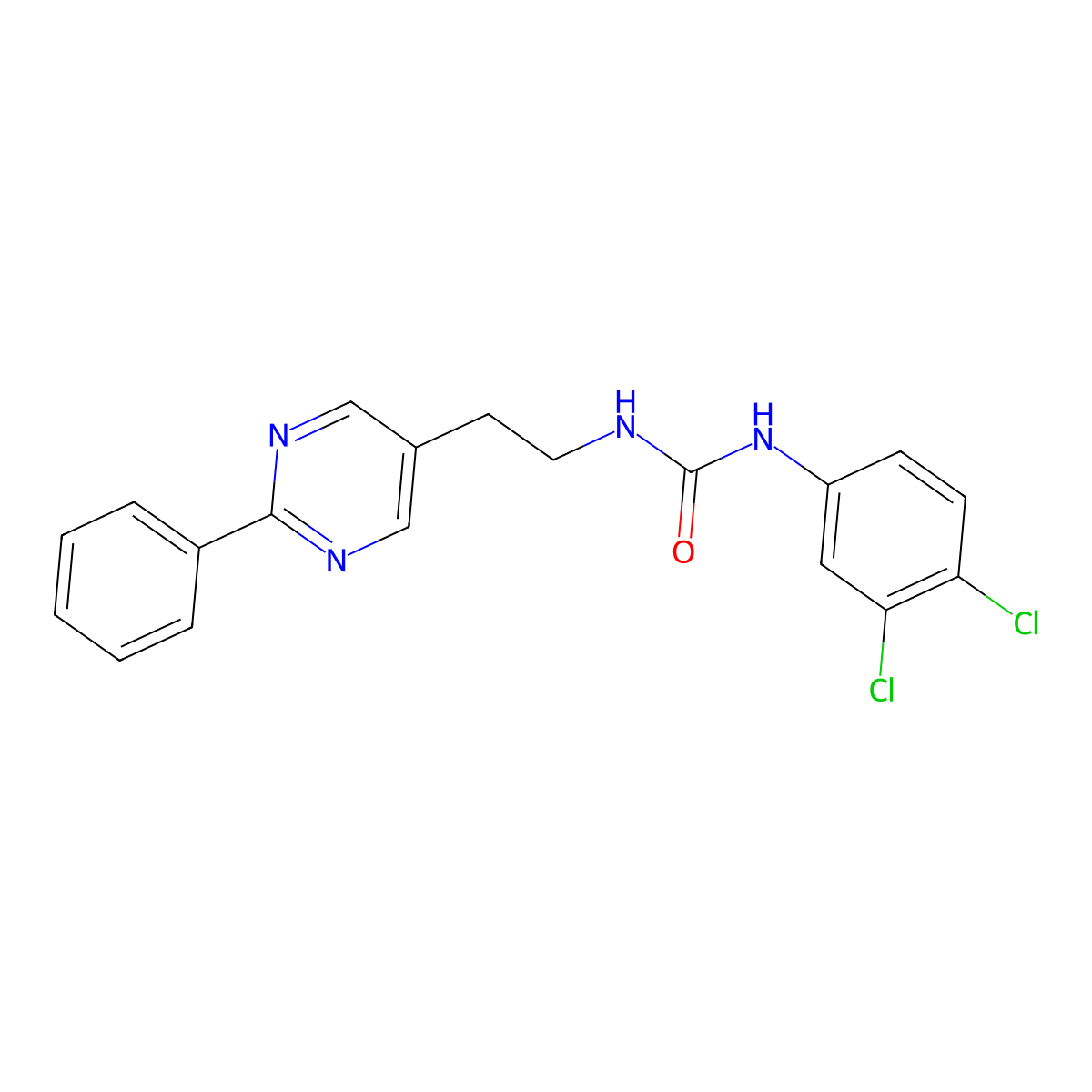 1-(3,4-Dichlorophenyl)-3-[2-(2-phenylpyrimidin-5-yl)ethyl]urea molecular structure, CAS 2034397-92-5