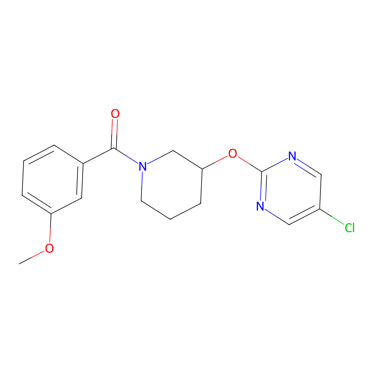 (3-((5-Chloropyrimidin-2-yl)oxy)piperidin-1-yl)(3-methoxyphenyl)methanone molecular structure, CAS 2034397-98-1