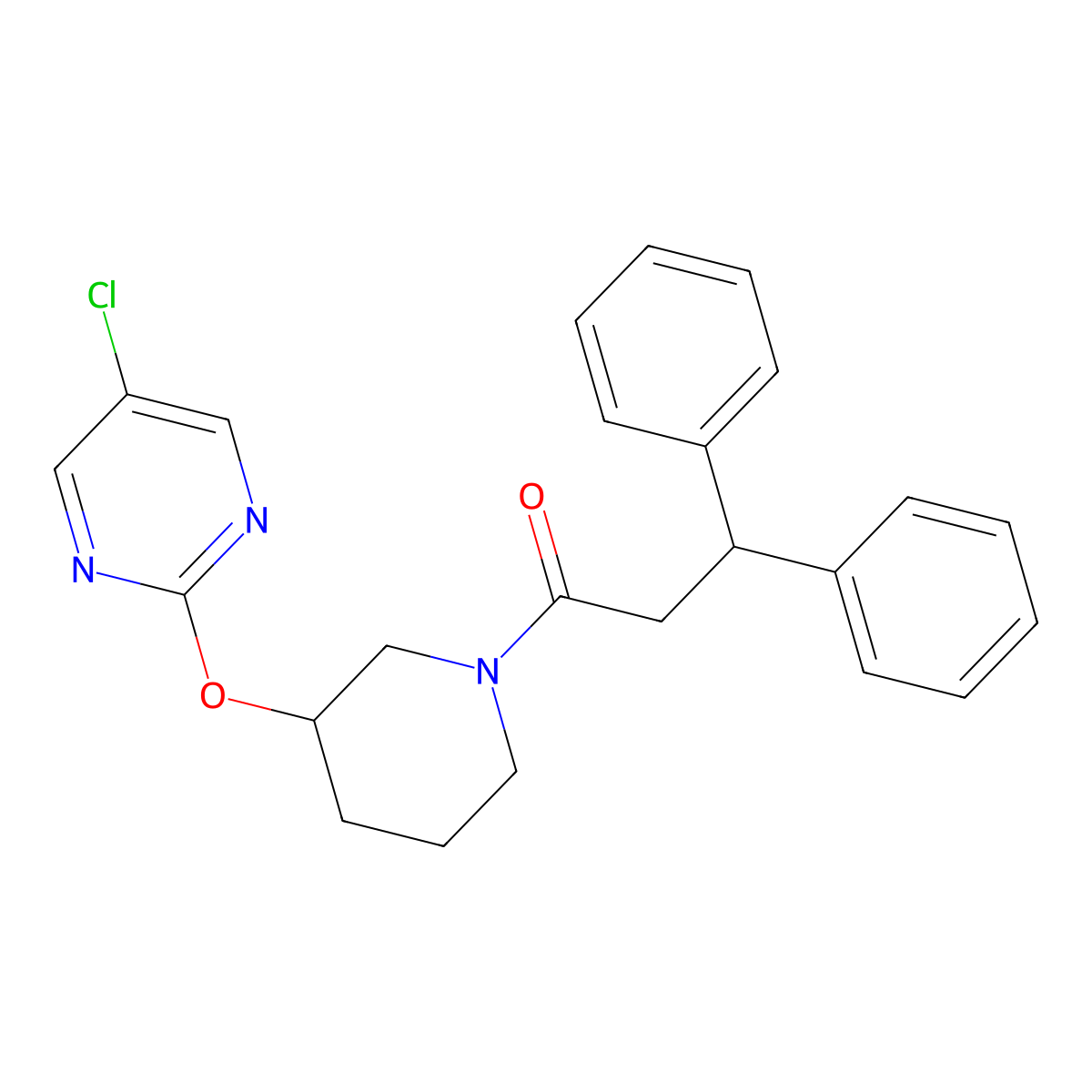 1-(3-((5-Chloropyrimidin-2-yl)oxy)piperidin-1-yl)-3,3-diphenylpropan-1-one molecular structure, CAS 2034398-04-2