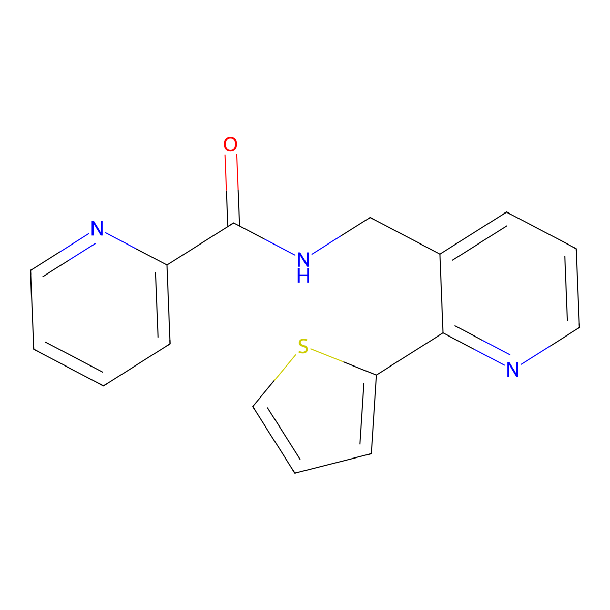 N-((2-(thiophen-2-yl)pyridin-3-yl)methyl)picolinamide molecular structure, CAS 2034398-10-0