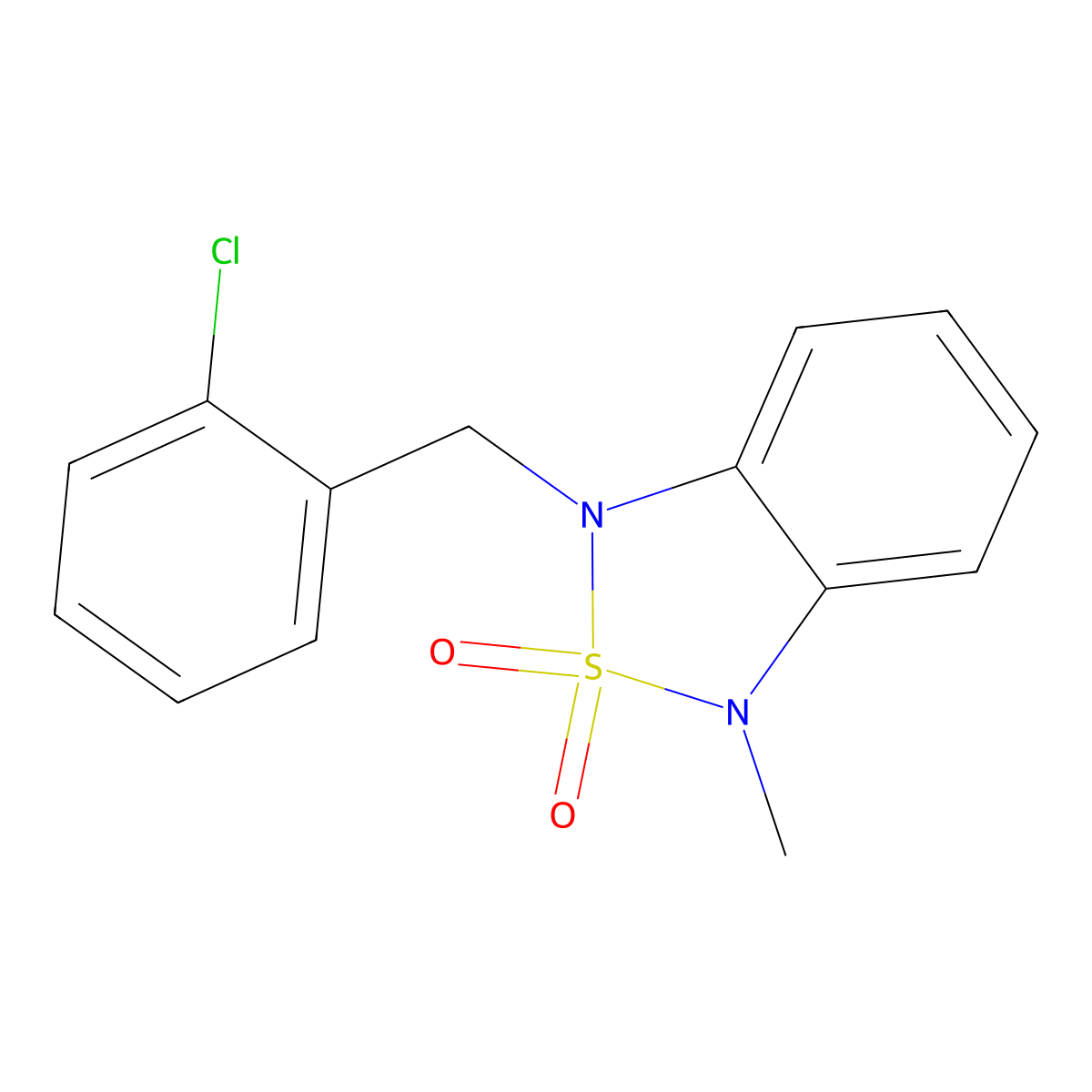 1-(2-Chlorobenzyl)-3-methyl-1,3-dihydrobenzo[c][1,2,5]thiadiazole 2,2-dioxide molecular structure, CAS 2034398-26-8