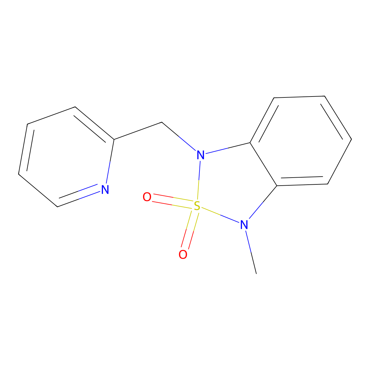 1-Methyl-3-(pyridin-2-ylmethyl)-1,3-dihydrobenzo[c][1,2,5]thiadiazole 2,2-dioxide molecular structure, CAS 2034398-32-6