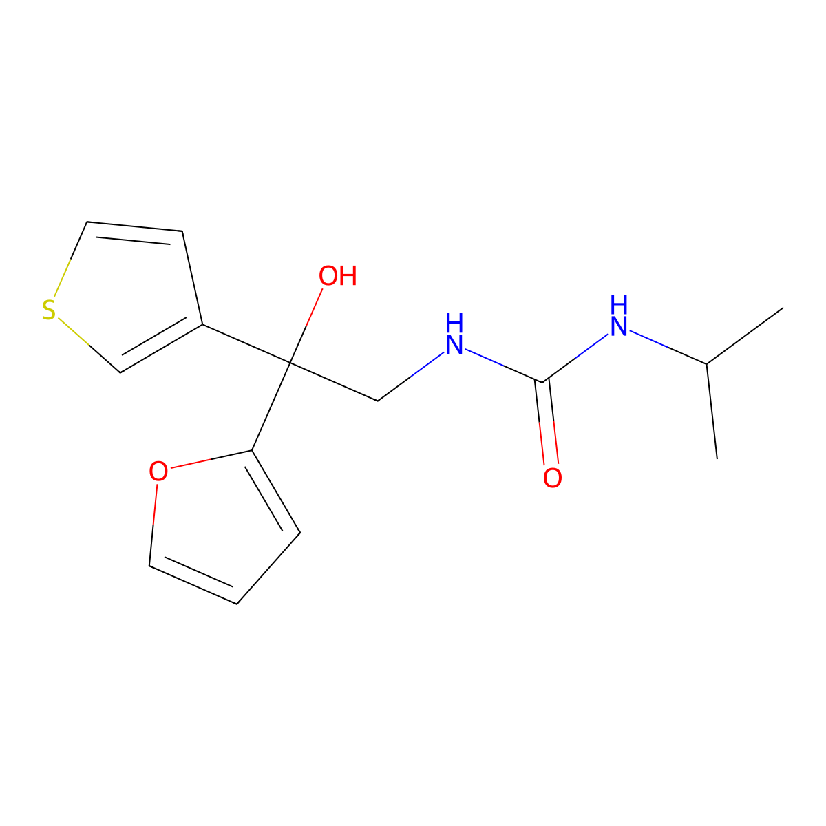 1-(2-(Furan-2-yl)-2-hydroxy-2-(thiophen-3-yl)ethyl)-3-isopropylurea molecular structure, CAS 2034398-33-7