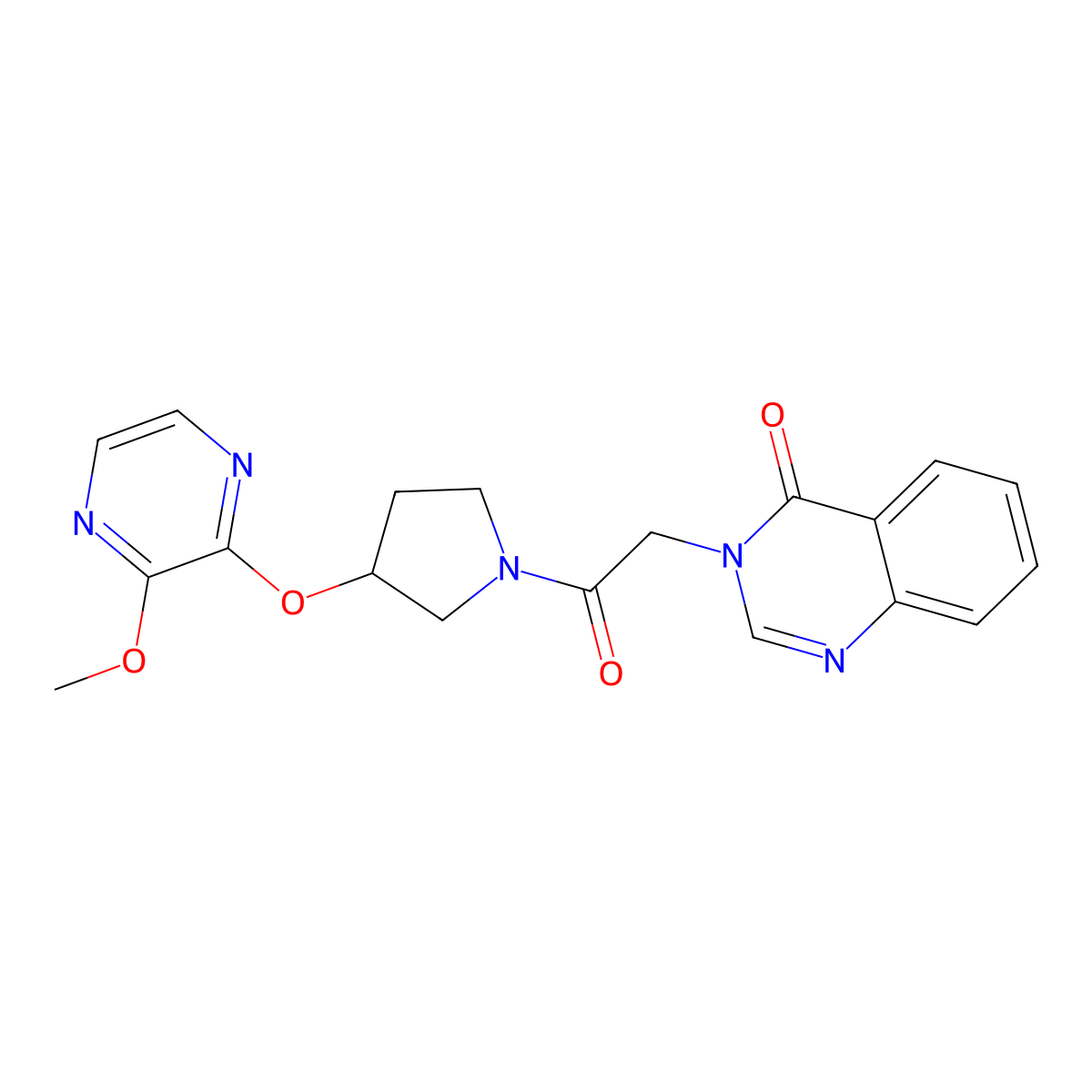 3-(2-(3-((3-methoxypyrazin-2-yl)oxy)pyrrolidin-1-yl)-2-oxoethyl)quinazolin-4(3H)-one molecular structure, CAS 2034398-39-3