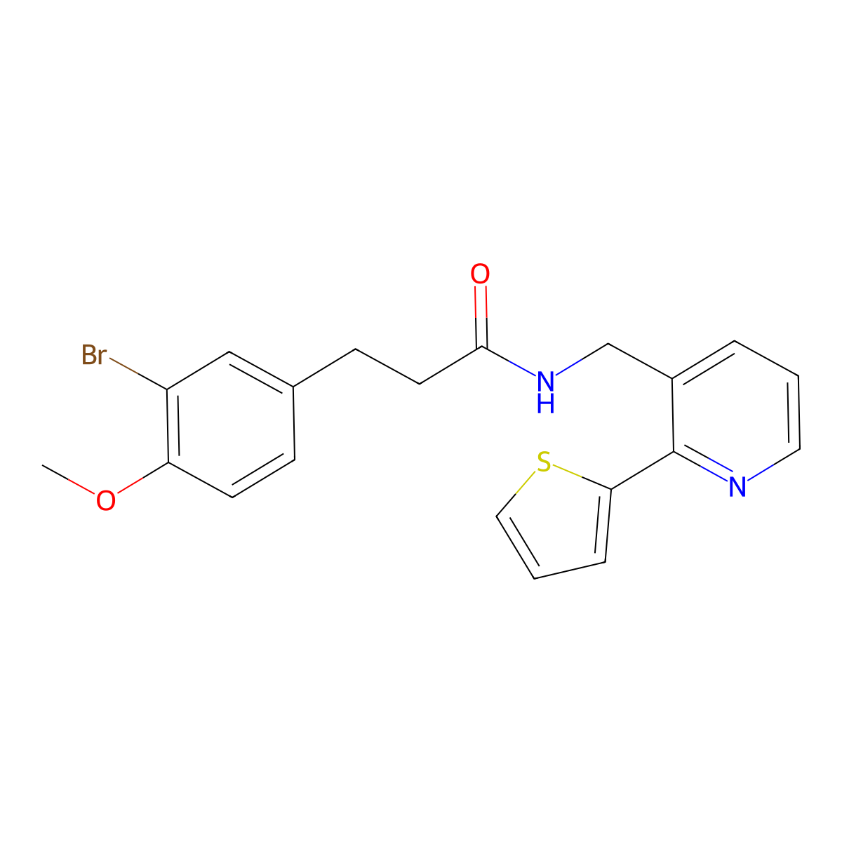 3-(3-bromo-4-methoxyphenyl)-N-{[2-(thiophen-2-yl)pyridin-3-yl]methyl}propanamide molecular structure, CAS 2034398-84-8