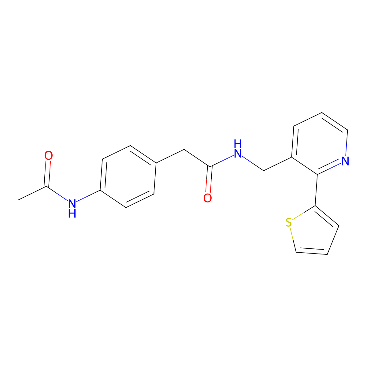 2-(4-acetamidophenyl)-N-((2-(thiophen-2-yl)pyridin-3-yl)methyl)acetamide molecular structure, CAS 2034399-02-3