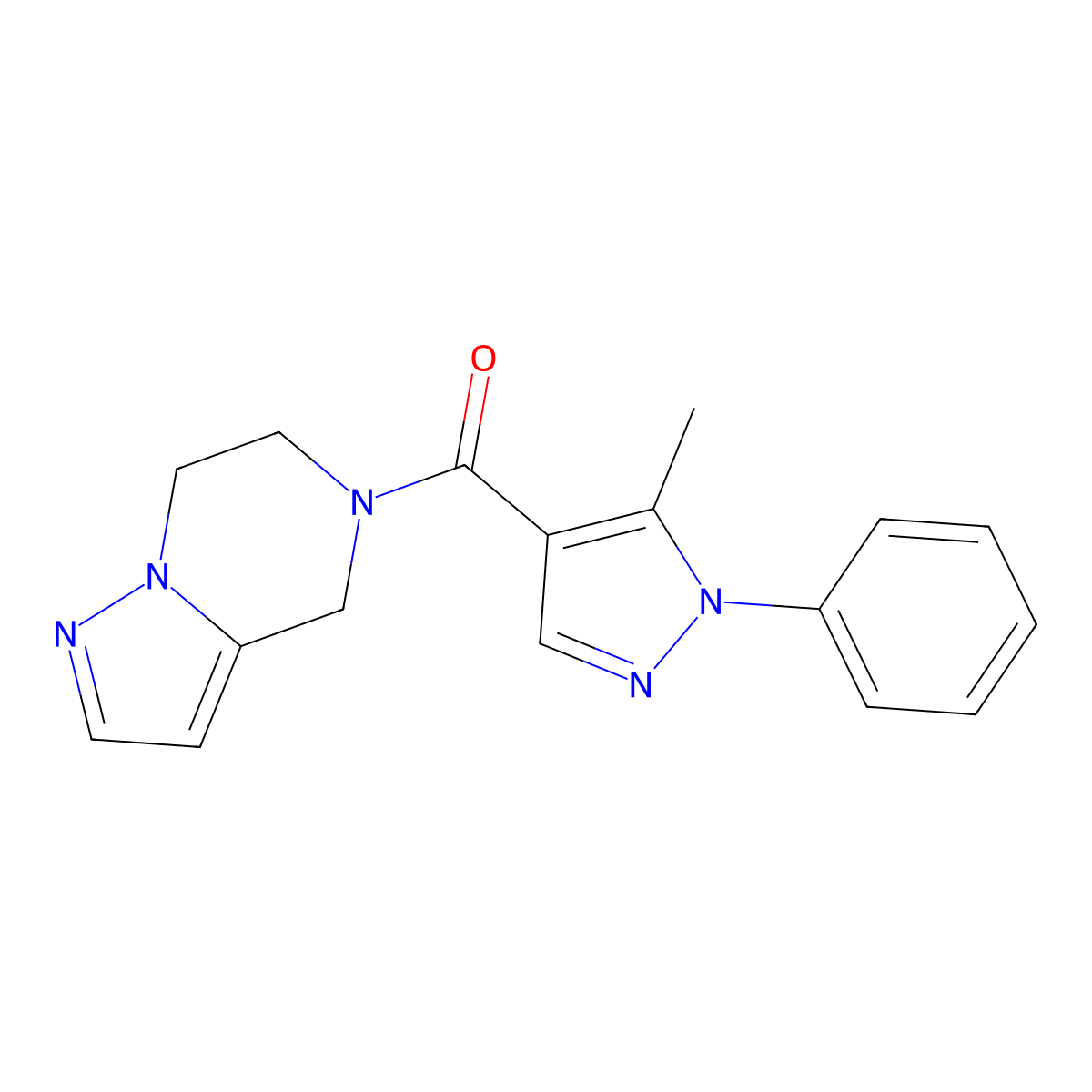 (6,7-dihydropyrazolo[1,5-a]pyrazin-5(4H)-yl)(5-methyl-1-phenyl-1H-pyrazol-4-yl)methanone molecular structure, CAS 2034399-24-9