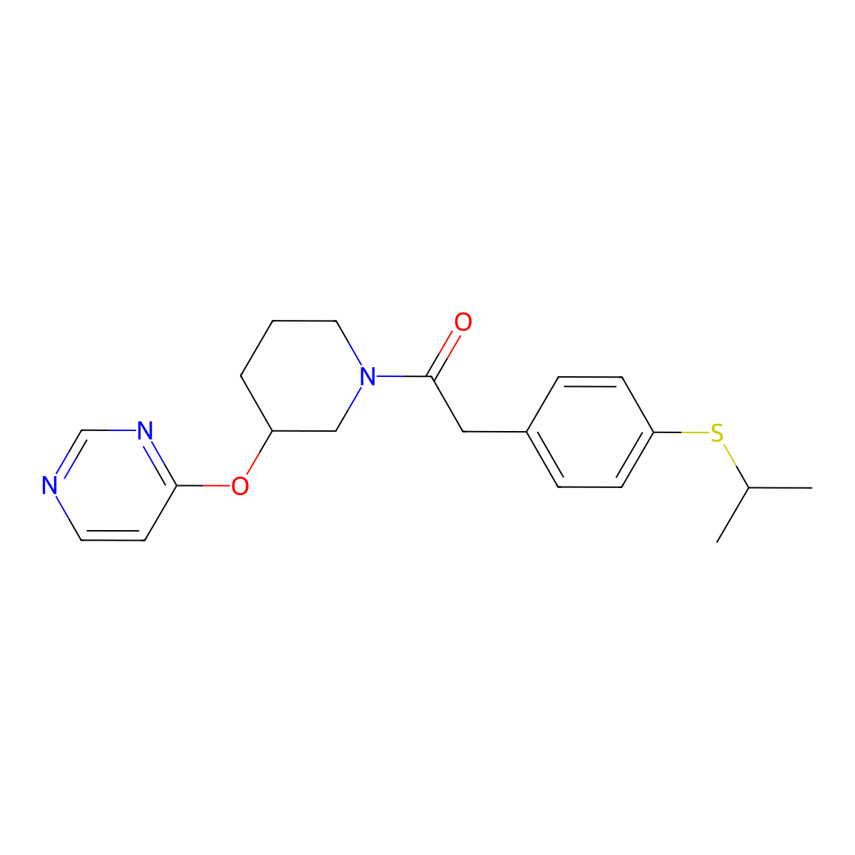 2-(4-(Isopropylthio)phenyl)-1-(3-(pyrimidin-4-yloxy)piperidin-1-yl)ethanone molecular structure, CAS 2034399-65-8