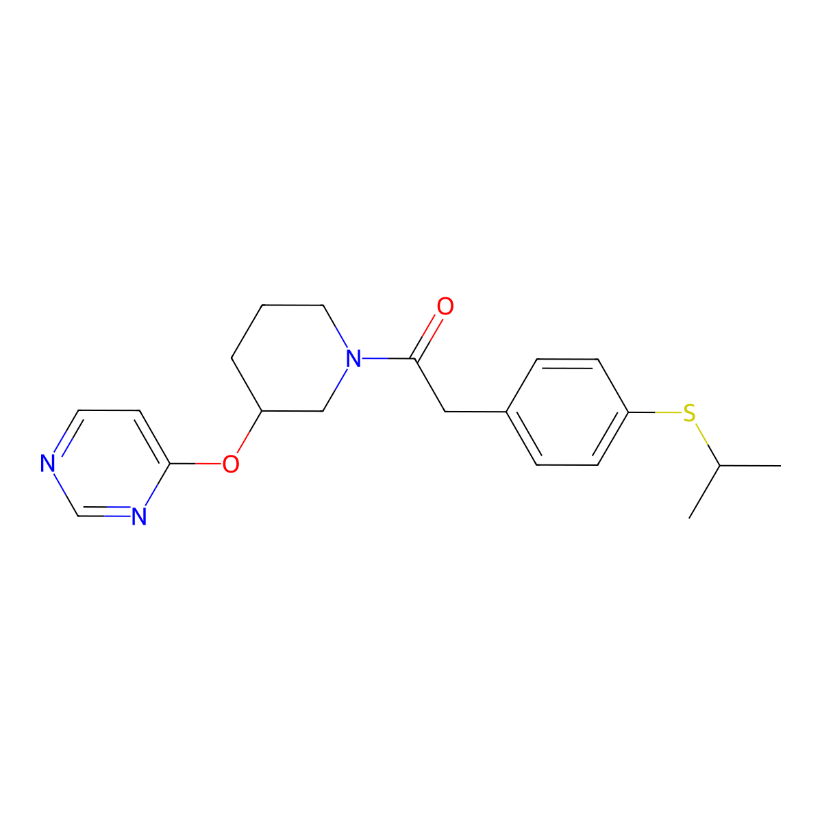 2-(4-(Isopropylthio)phenyl)-1-(3-(pyrimidin-4-yloxy)piperidin-1-yl)ethanone molecular structure, CAS 2034399-65-8