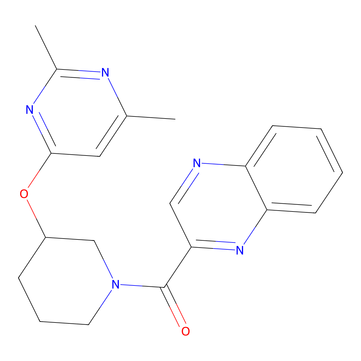 (3-((2,6-Dimethylpyrimidin-4-yl)oxy)piperidin-1-yl)(quinoxalin-2-yl)methanone molecular structure, CAS 2034399-87-4