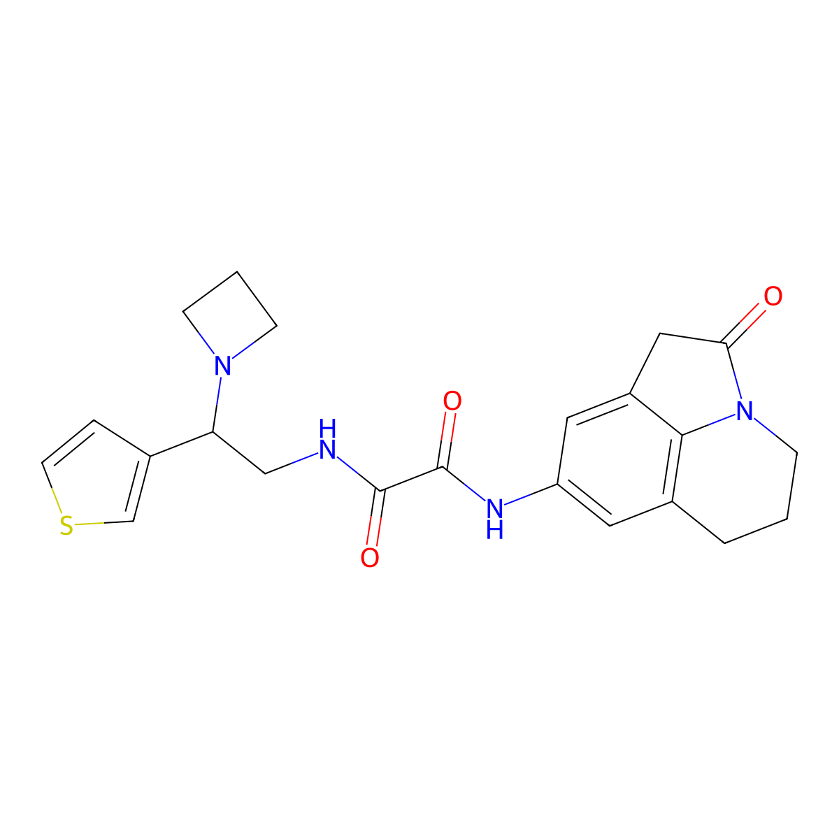 N1-(2-(azetidin-1-yl)-2-(thiophen-3-yl)ethyl)-N2-(2-oxo-2,4,5,6-tetrahydro-1H-pyrrolo[3,2,1-ij]quinolin-8-yl)oxalamide molecular structure, CAS 2034399-90-9