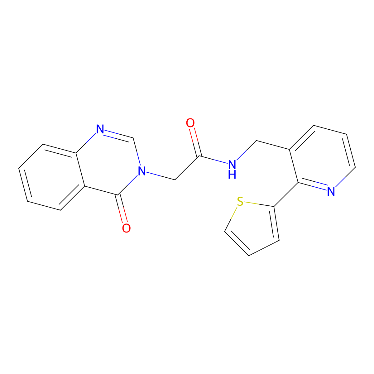 2-(4-oxoquinazolin-3(4H)-yl)-N-((2-(thiophen-2-yl)pyridin-3-yl)methyl)acetamide molecular structure, CAS 2034400-02-5
