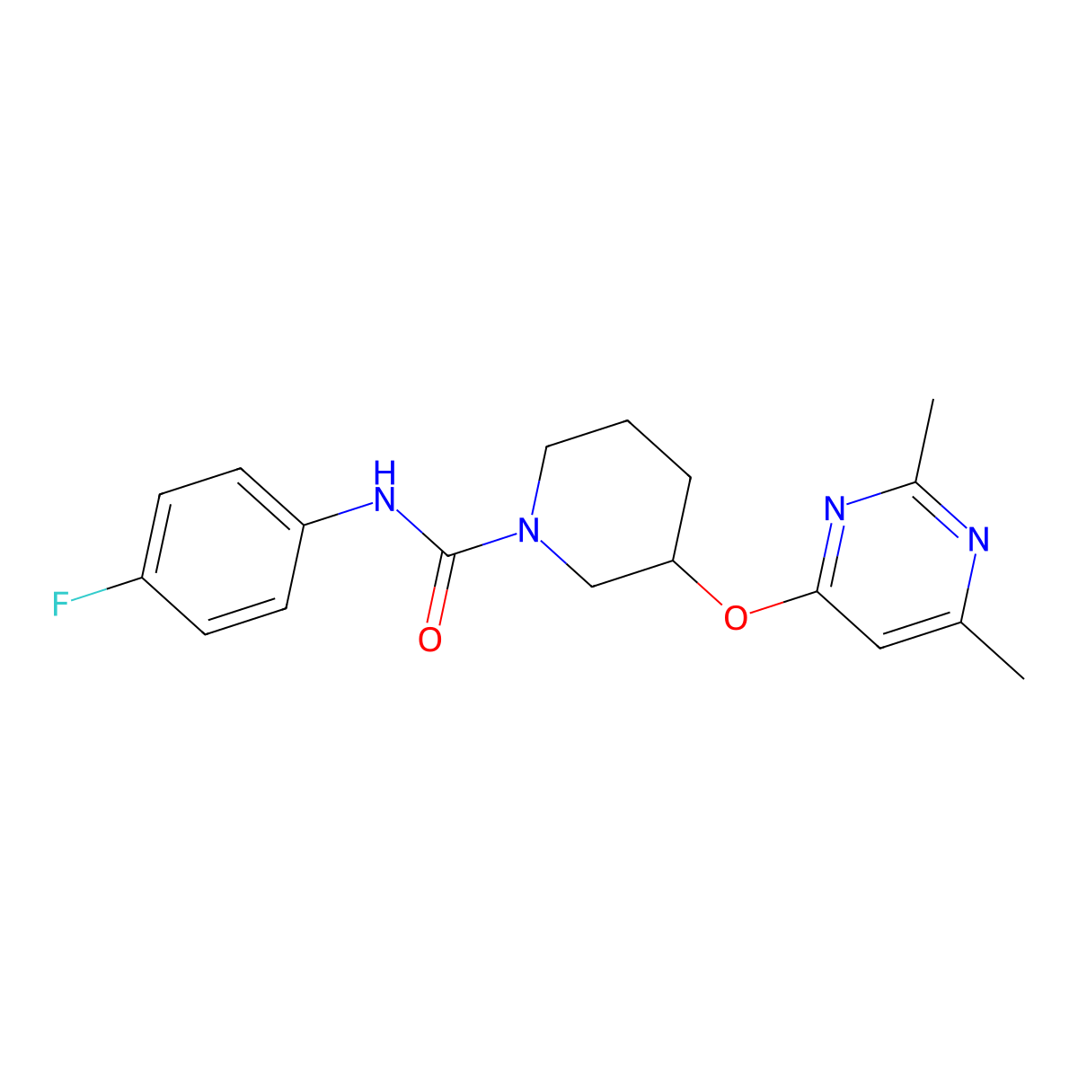 3-((2,6-dimethylpyrimidin-4-yl)oxy)-N-(4-fluorophenyl)piperidine-1-carboxamide molecular structure, CAS 2034400-05-8