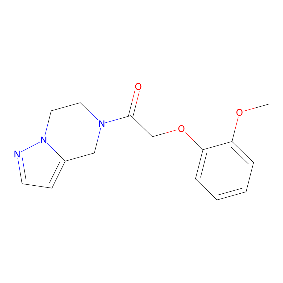 1-(6,7-dihydropyrazolo[1,5-a]pyrazin-5(4H)-yl)-2-(2-methoxyphenoxy)ethanone molecular structure, CAS 2034400-07-0