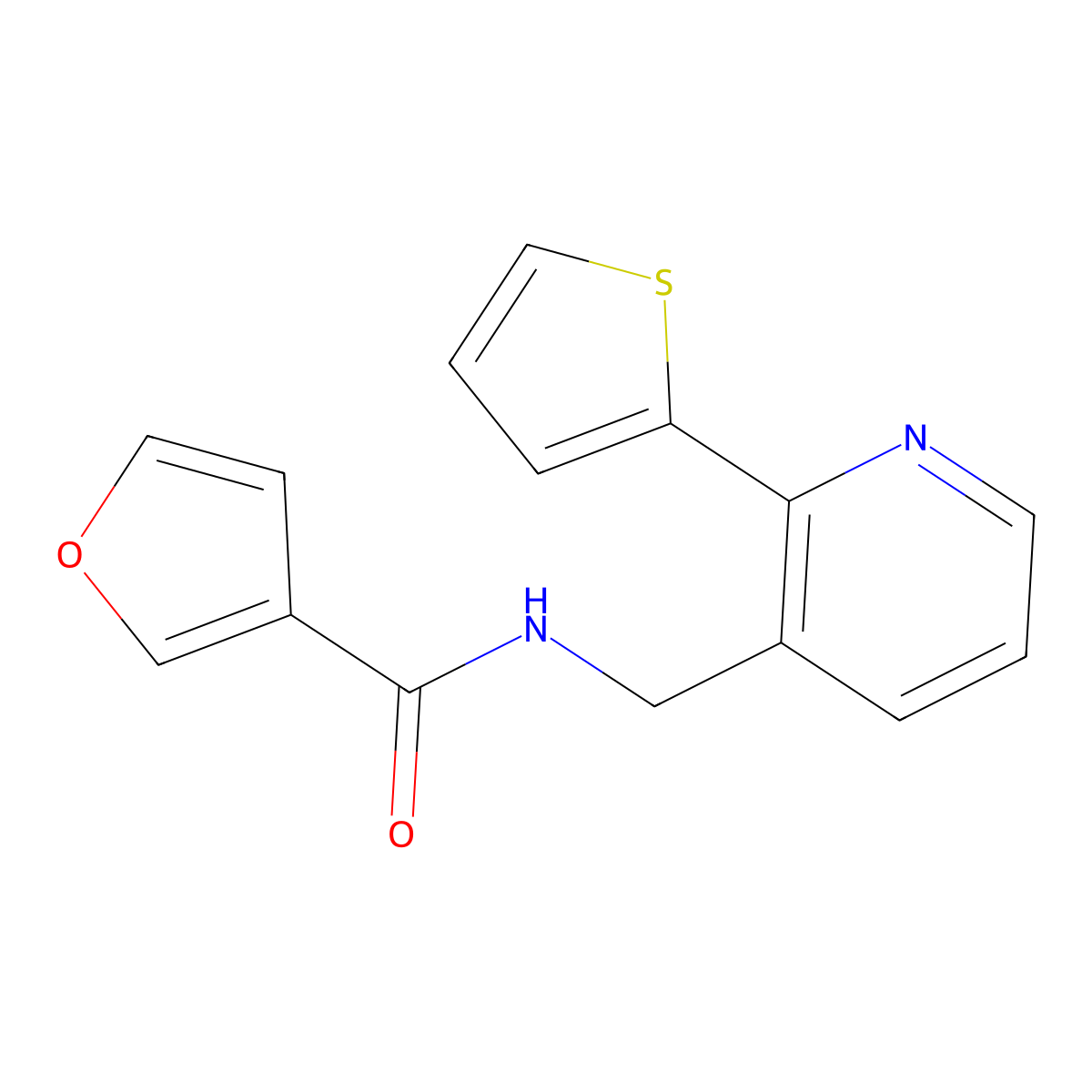 N-{[2-(thiophen-2-yl)pyridin-3-yl]methyl}furan-3-carboxamide molecular structure, CAS 2034400-10-5