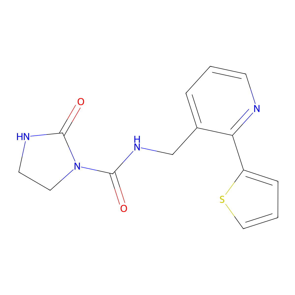 2-oxo-N-{[2-(thiophen-2-yl)pyridin-3-yl]methyl}imidazolidine-1-carboxamide molecular structure, CAS 2034400-24-1