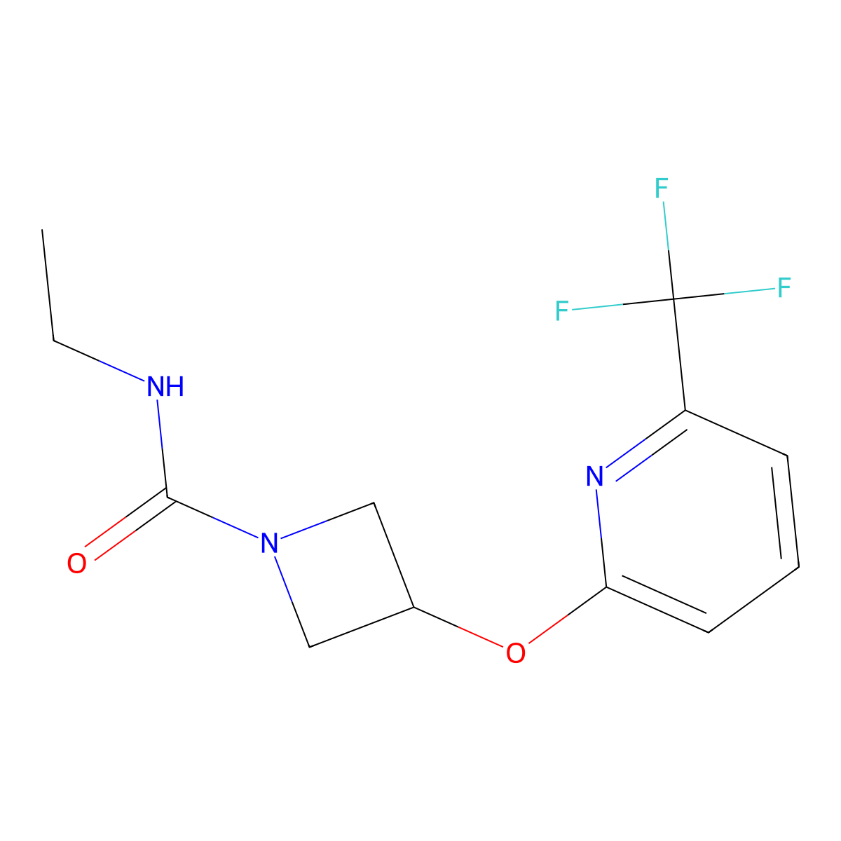 N-ethyl-3-{[6-(trifluoromethyl)pyridin-2-yl]oxy}azetidine-1-carboxamide molecular structure, CAS 2034400-38-7
