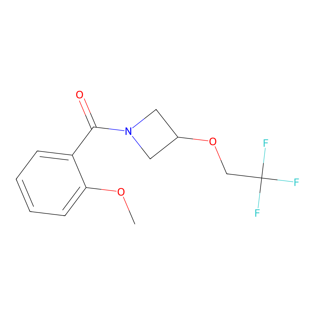 (2-Methoxyphenyl)(3-(2,2,2-trifluoroethoxy)azetidin-1-yl)methanone molecular structure, CAS 2034400-48-9