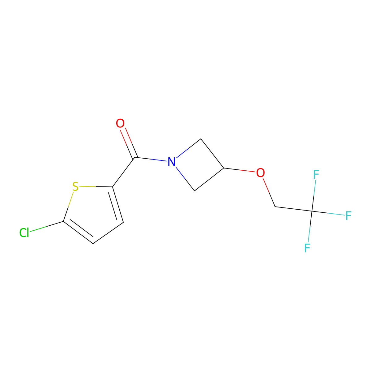 (5-Chlorothiophen-2-yl)(3-(2,2,2-trifluoroethoxy)azetidin-1-yl)methanone molecular structure, CAS 2034400-59-2