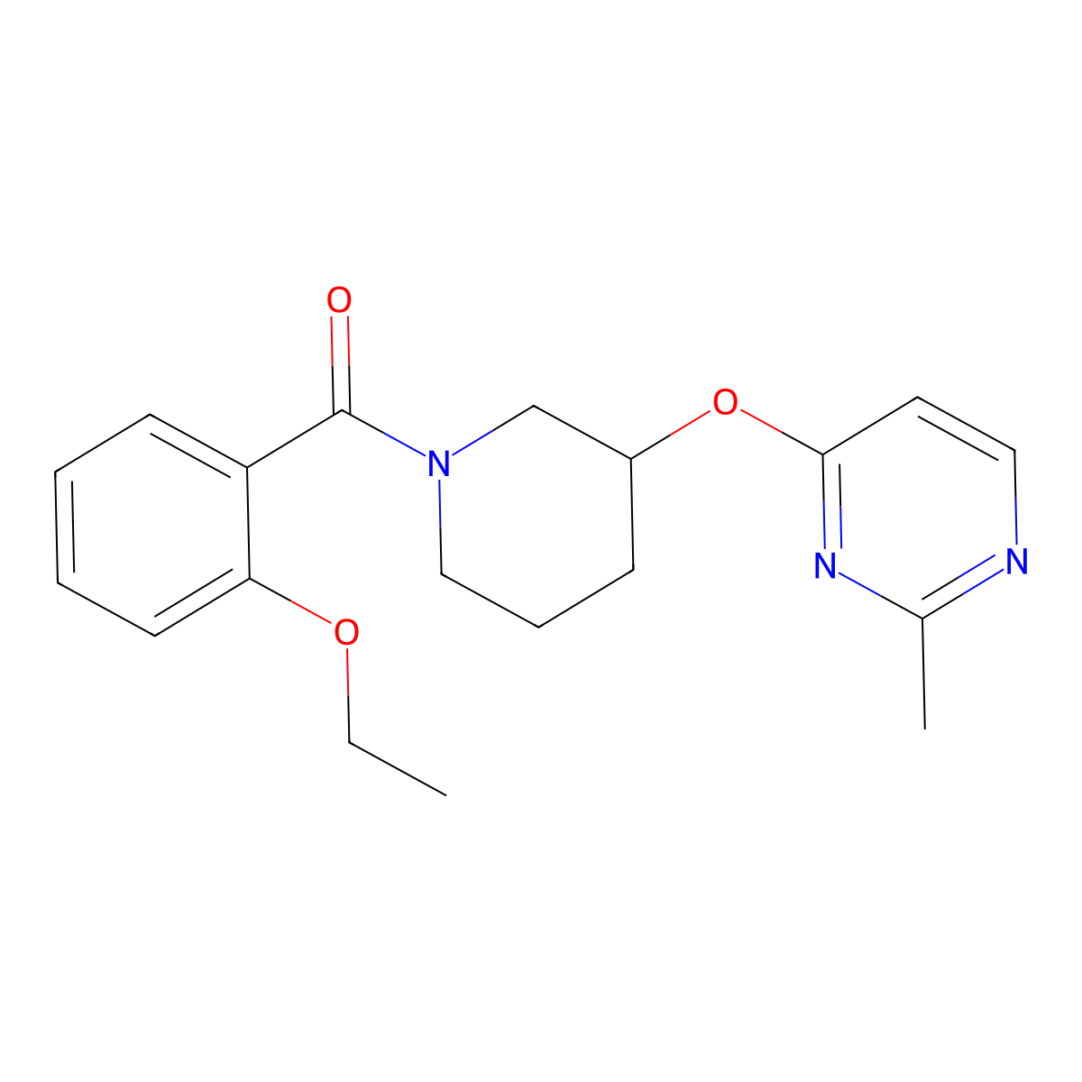 (2-Ethoxyphenyl)(3-((2-methylpyrimidin-4-yl)oxy)piperidin-1-yl)methanone molecular structure, CAS 2034400-66-1