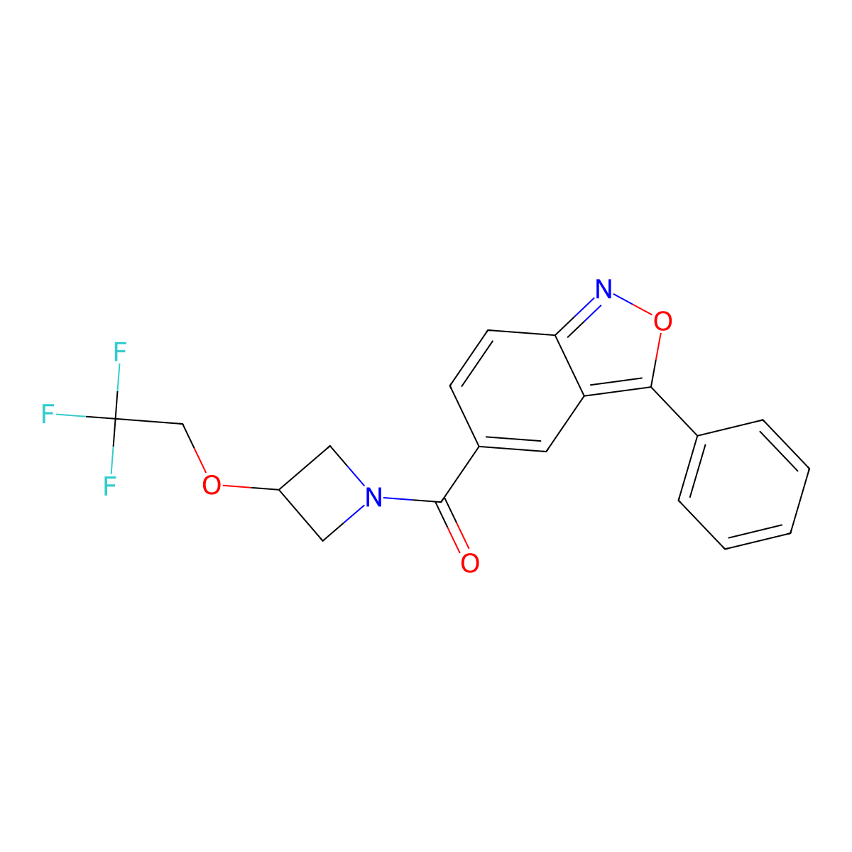 (3-Phenylbenzo[c]isoxazol-5-yl)(3-(2,2,2-trifluoroethoxy)azetidin-1-yl)methanone molecular structure, CAS 2034400-69-4