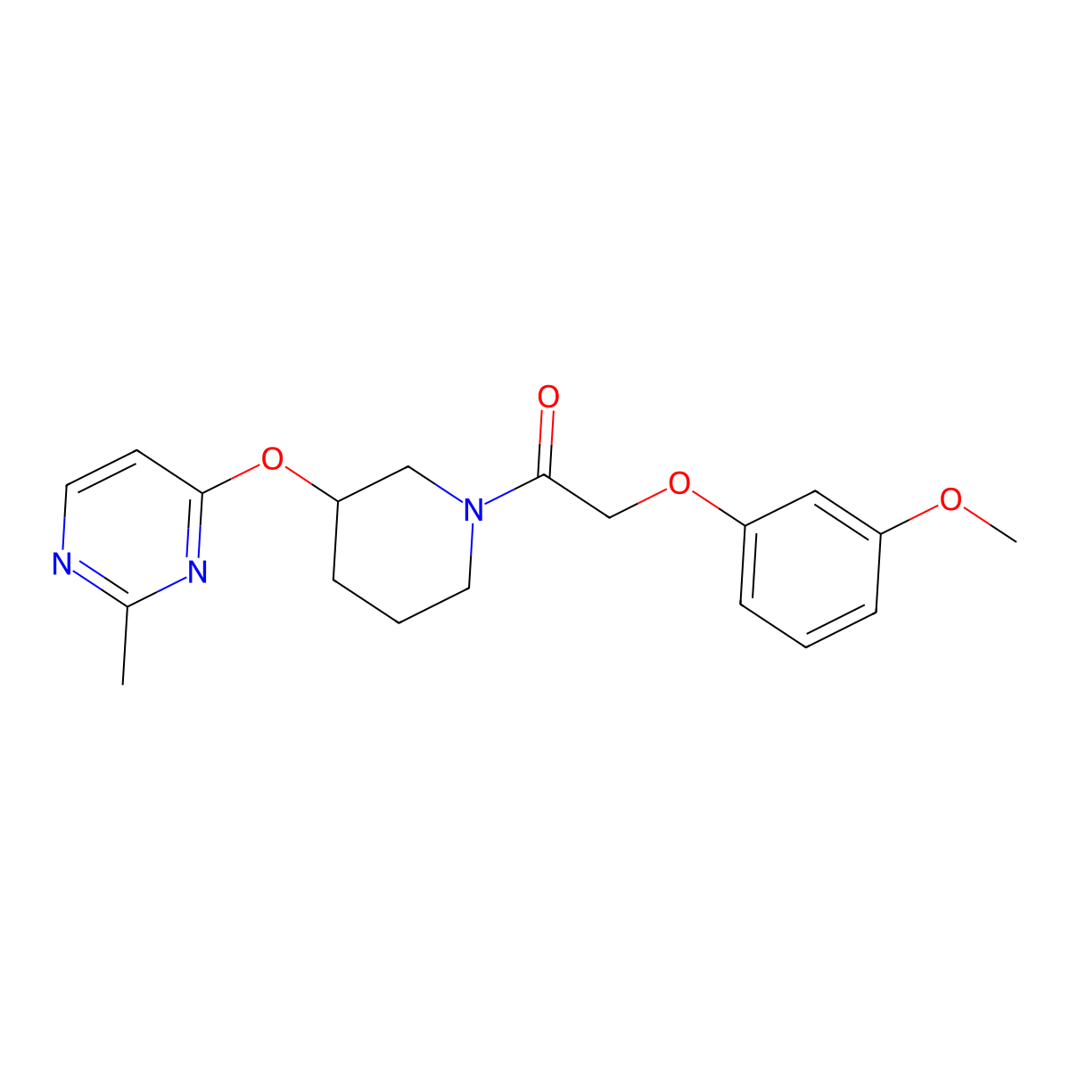 2-(3-Methoxyphenoxy)-1-(3-((2-methylpyrimidin-4-yl)oxy)piperidin-1-yl)ethanone molecular structure, CAS 2034400-76-3