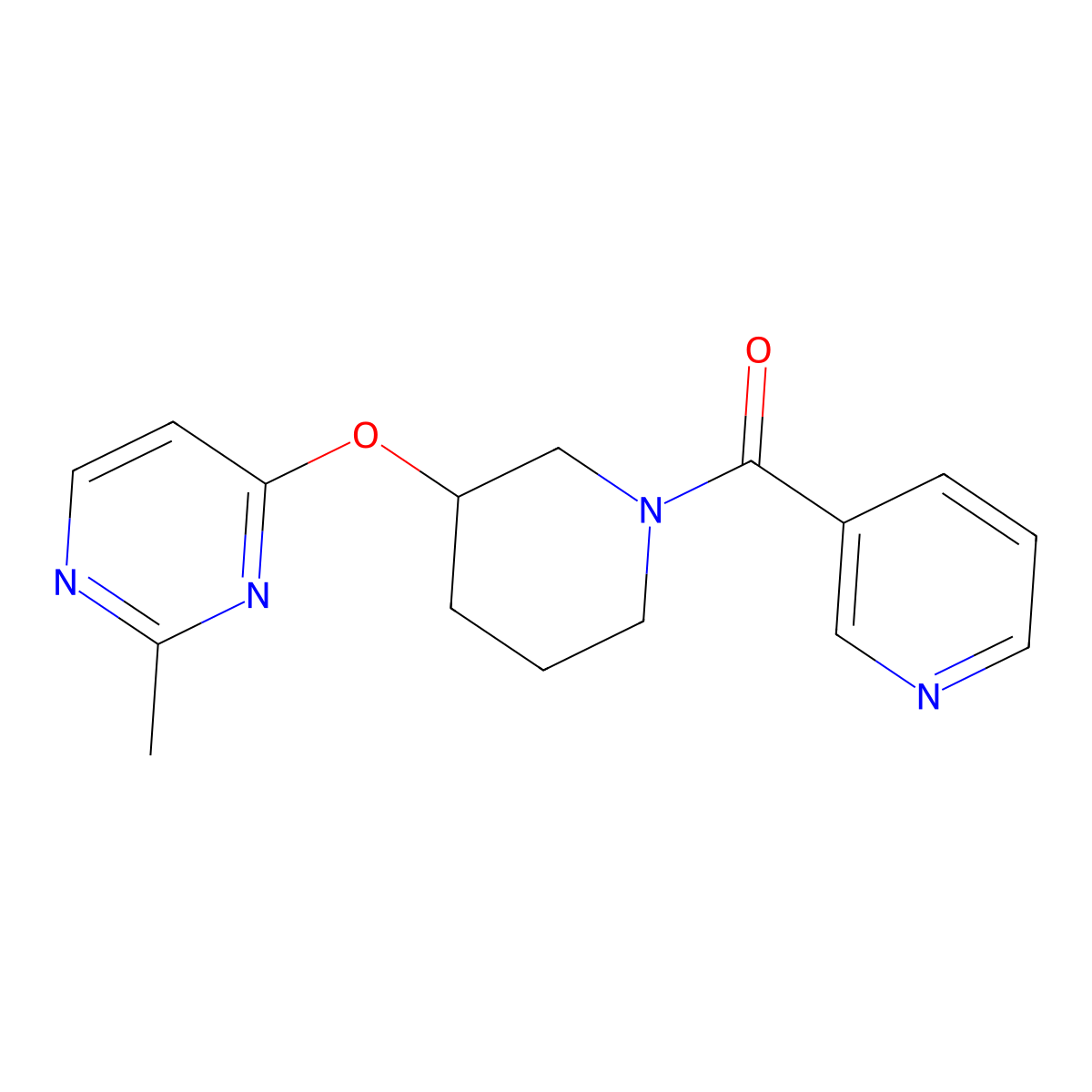 (3-((2-Methylpyrimidin-4-yl)oxy)piperidin-1-yl)(pyridin-3-yl)methanone molecular structure, CAS 2034400-84-3