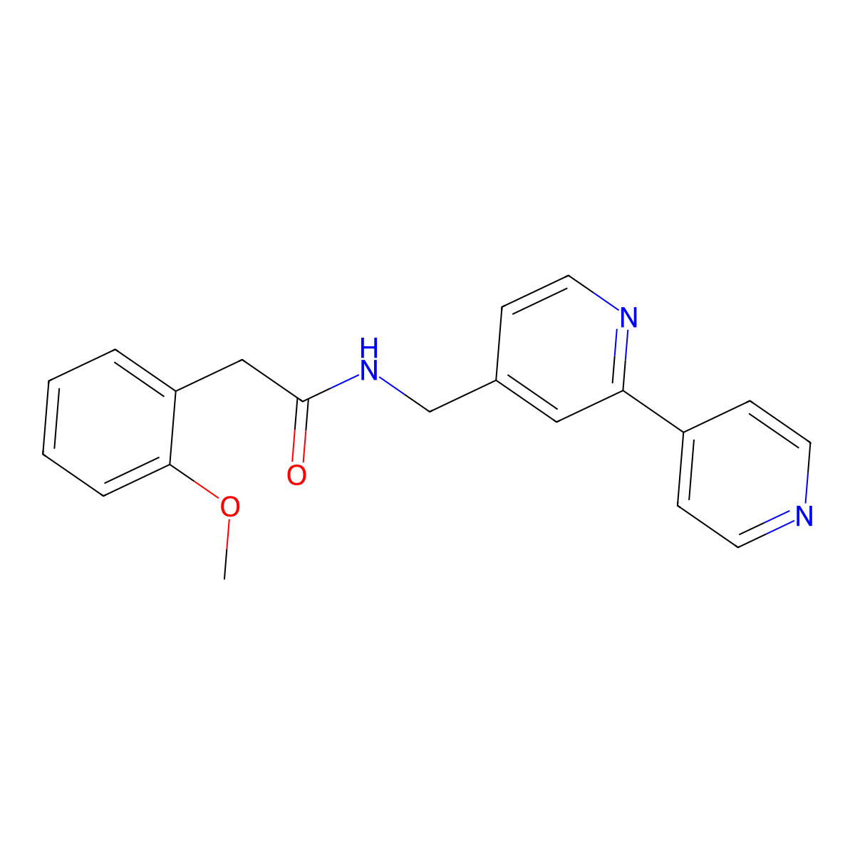N-({[2,4'-bipyridine]-4-yl}methyl)-2-(2-methoxyphenyl)acetamide molecular structure, CAS 2034400-85-4