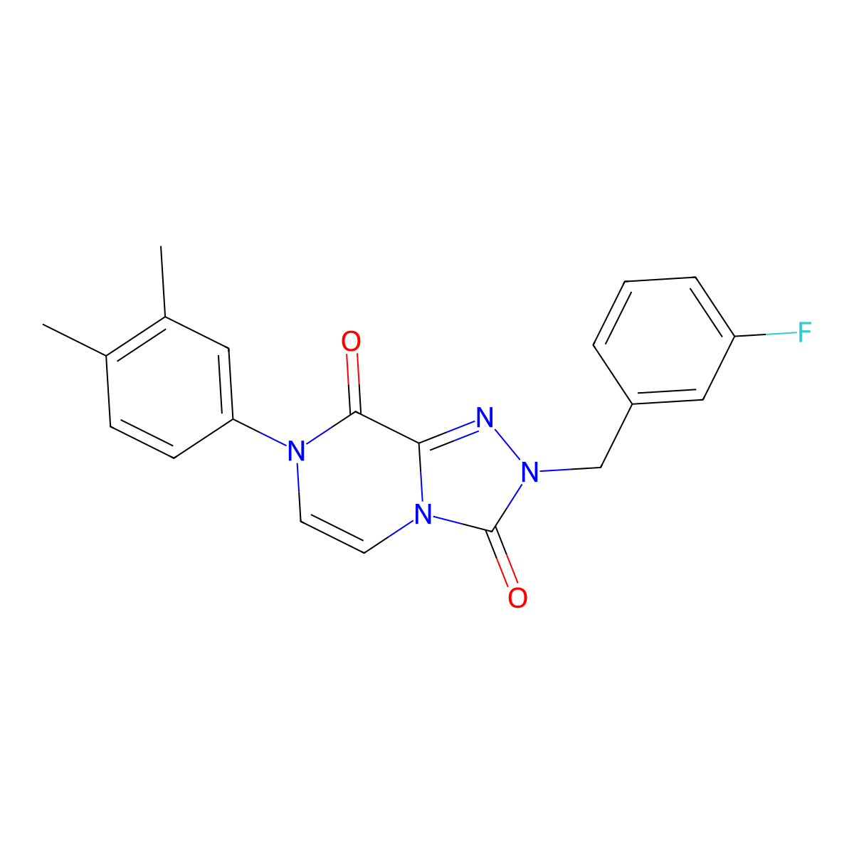 7-(3,4-dimethylphenyl)-2-(3-fluorobenzyl)-[1,2,4]triazolo[4,3-a]pyrazine-3,8(2H,7H)-dione molecular structure, CAS 2034400-87-6
