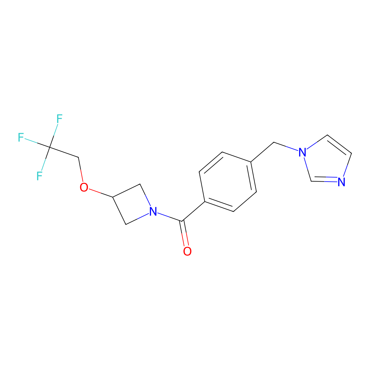 (4-((1H-imidazol-1-yl)methyl)phenyl)(3-(2,2,2-trifluoroethoxy)azetidin-1-yl)methanone molecular structure, CAS 2034400-89-8