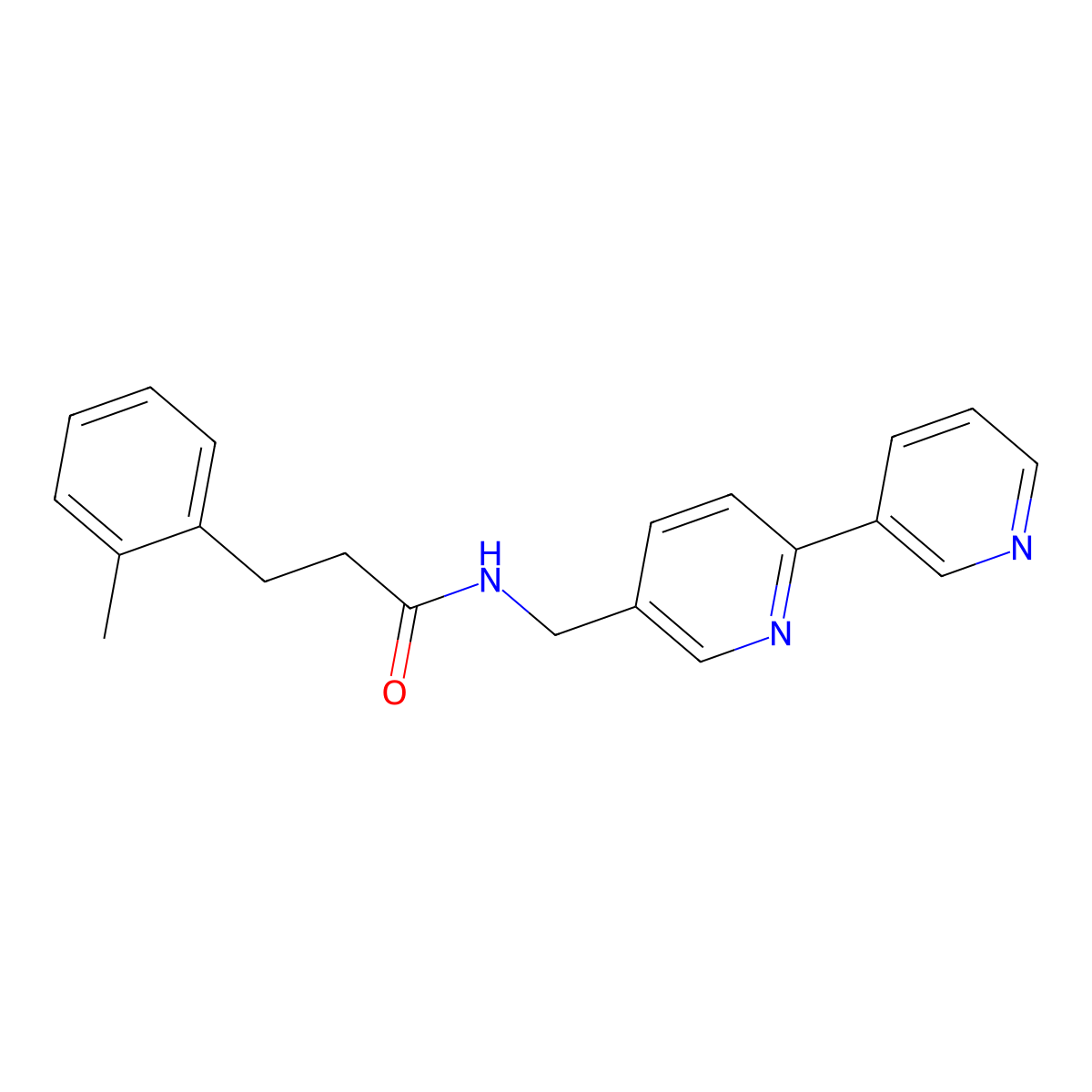 N-({[2,3'-bipyridine]-5-yl}methyl)-3-(2-methylphenyl)propanamide molecular structure, CAS 2034400-91-2