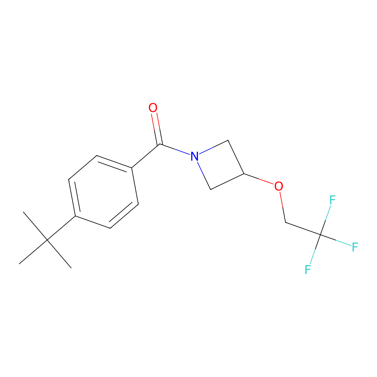 (4-(Tert-butyl)phenyl)(3-(2,2,2-trifluoroethoxy)azetidin-1-yl)methanone molecular structure, CAS 2034401-01-7