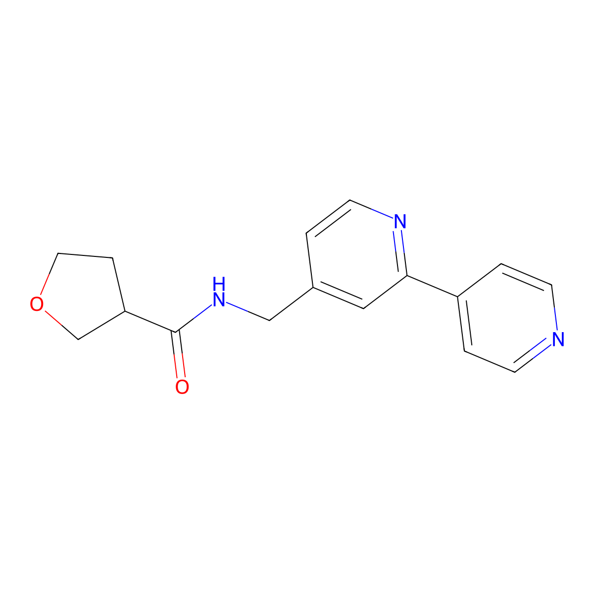 N-({[2,4'-bipyridine]-4-yl}methyl)oxolane-3-carboxamide molecular structure, CAS 2034401-05-1